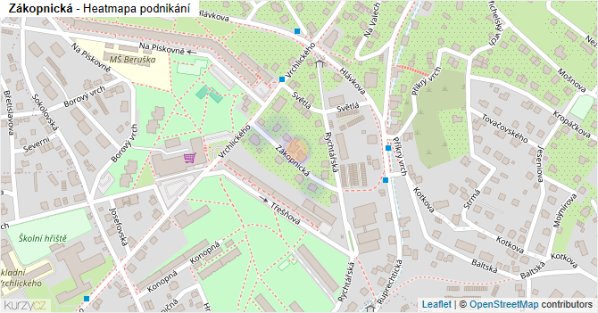 Zákopnická - mapa podnikání