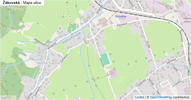 Žákovská - mapa ulice