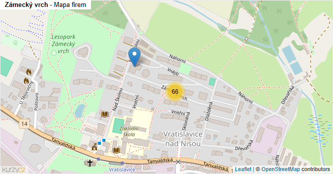 Zámecký vrch - mapa firem