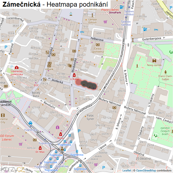 Mapa Zámečnická - Firmy v ulici.