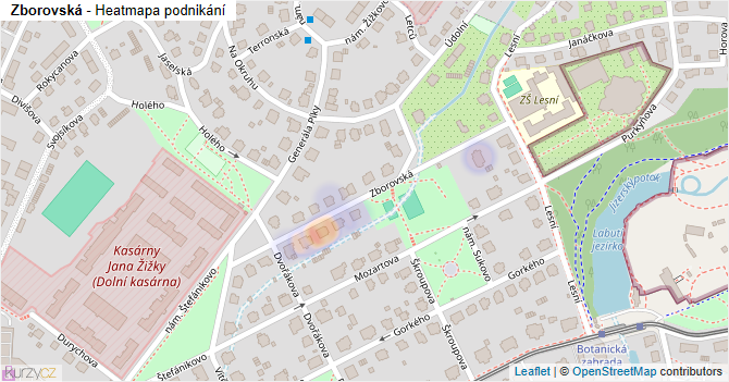 Zborovská - mapa podnikání
