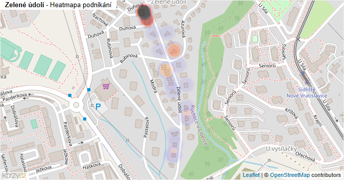 Zelené údolí - mapa podnikání
