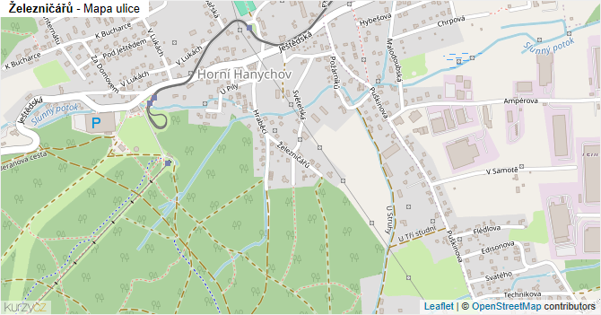Železničářů - mapa ulice