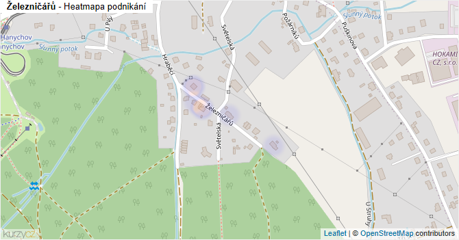 Železničářů - mapa podnikání