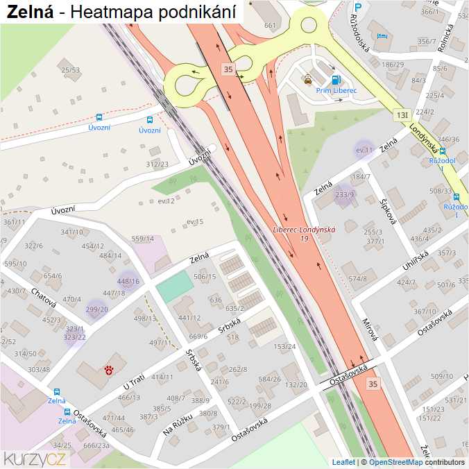 Mapa Zelná - Firmy v ulici.