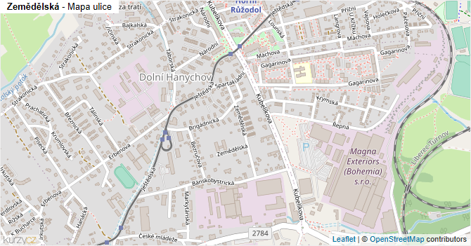 Zemědělská - mapa ulice