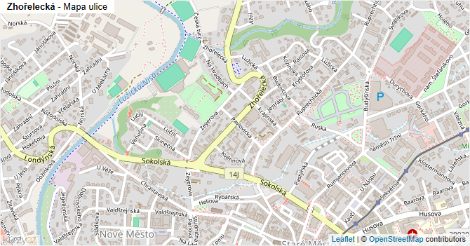 Zhořelecká - mapa ulice