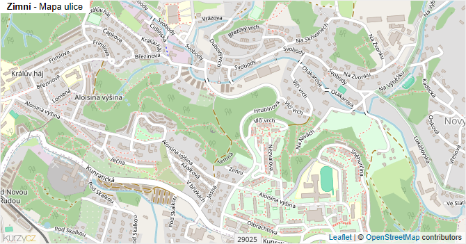 Zimní - mapa ulice
