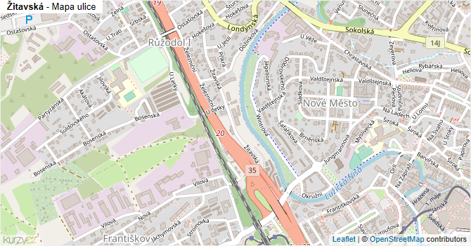 Žitavská - mapa ulice