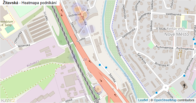 Žitavská - mapa podnikání