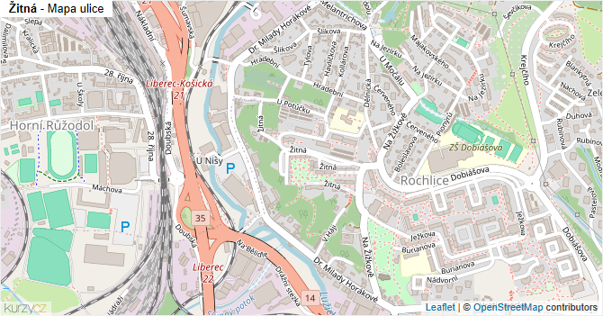 Žitná - mapa ulice
