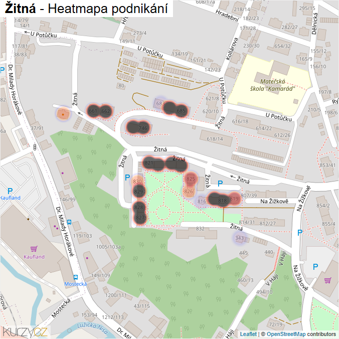 Mapa Žitná - Firmy v ulici.