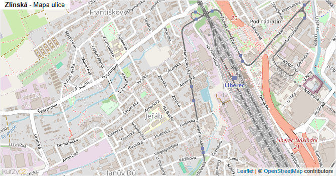 Zlínská - mapa ulice