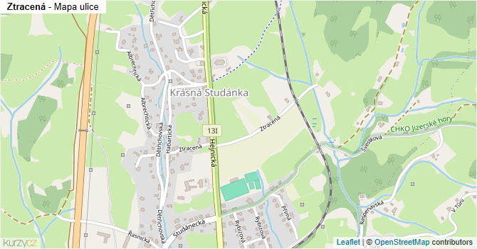 Ztracená - mapa ulice