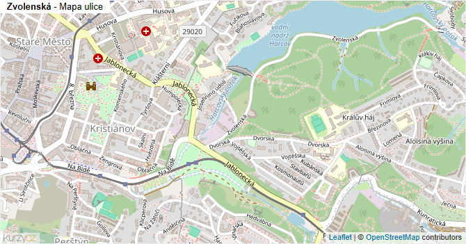Zvolenská - mapa ulice