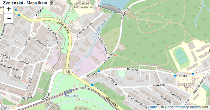 Zvolenská - mapa firem