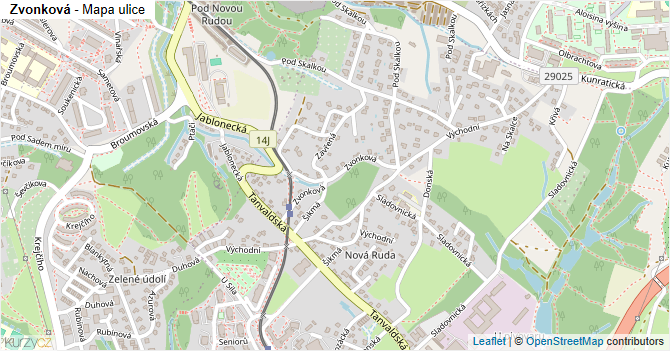 Zvonková - mapa ulice