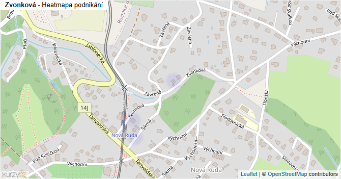 Zvonková - mapa podnikání