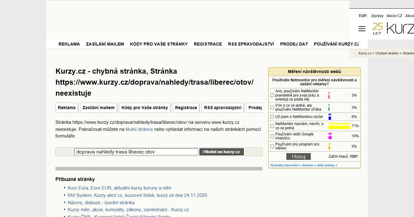 Liberec-Otov, mapa trasy