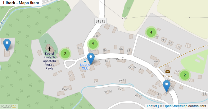 Liberk - mapa firem