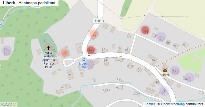 Liberk - mapa podnikání