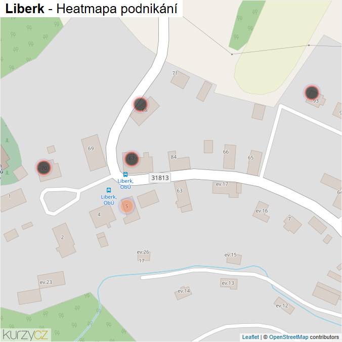 Mapa Liberk - Firmy v obci.