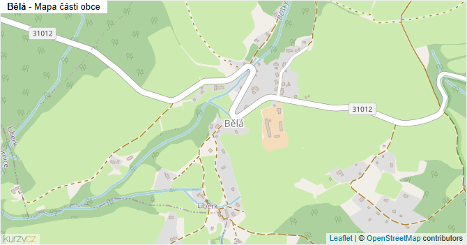 Bělá - mapa části obce