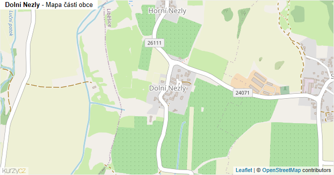 Dolní Nezly - mapa části obce