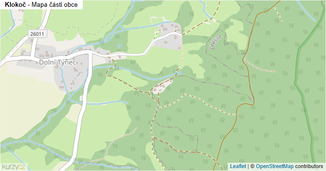 Klokoč - mapa části obce
