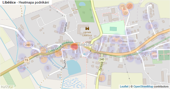 Liběšice - mapa podnikání