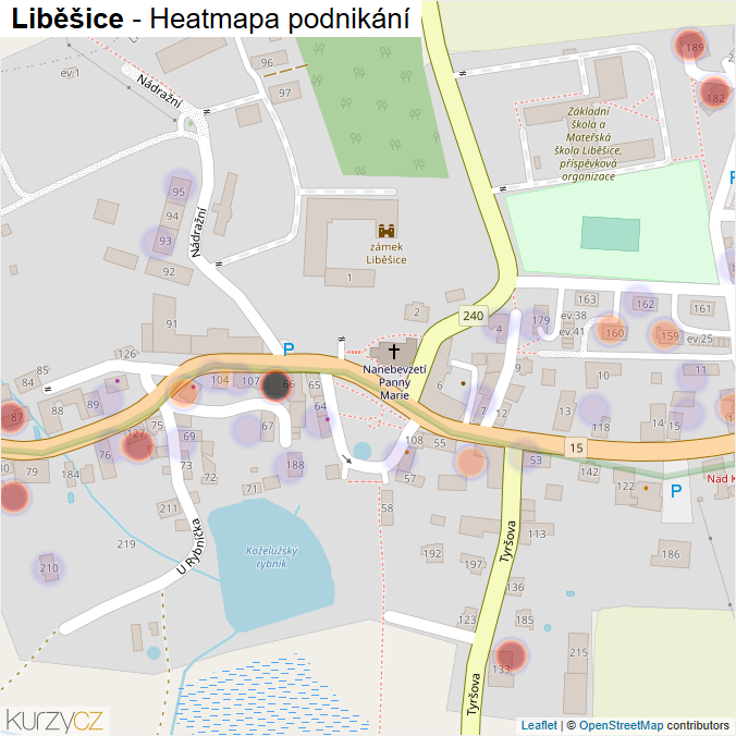 Mapa Liběšice - Firmy v části obce.