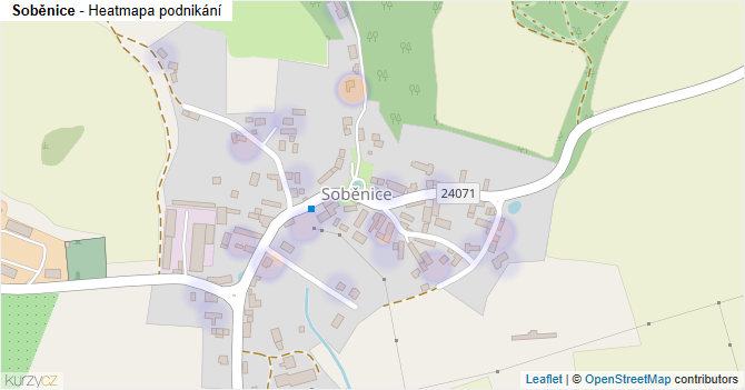 Soběnice - mapa podnikání