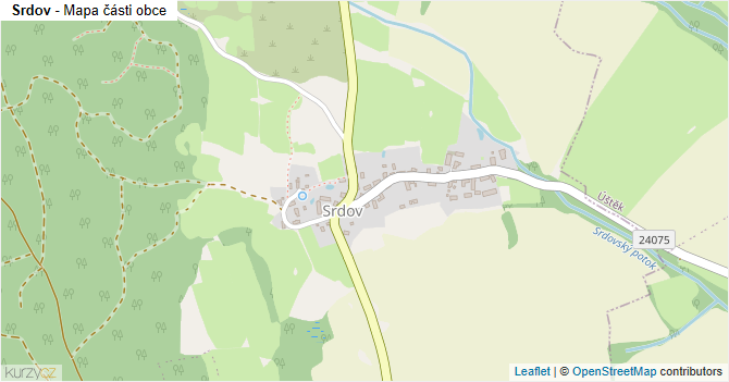 Srdov - mapa části obce