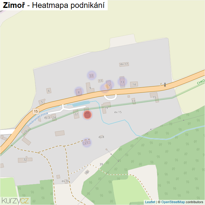 Mapa Zimoř - Firmy v části obce.
