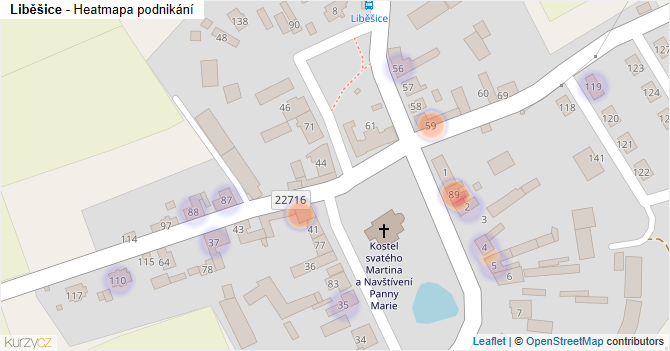 Liběšice - mapa podnikání