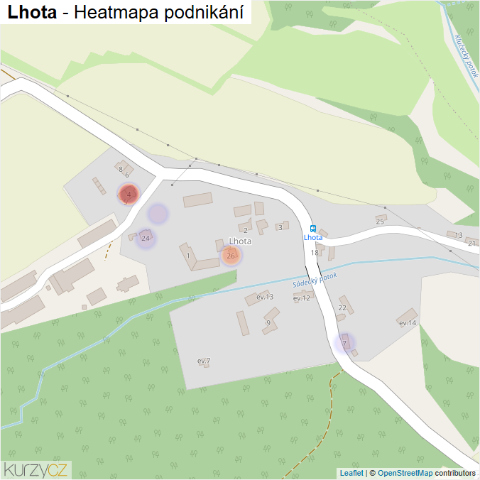Mapa Lhota - Firmy v části obce.