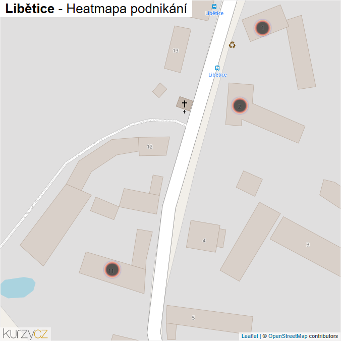 Mapa Libětice - Firmy v obci.