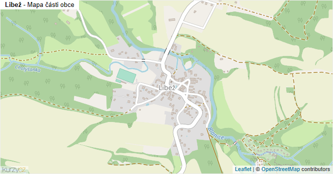 Libež - mapa části obce