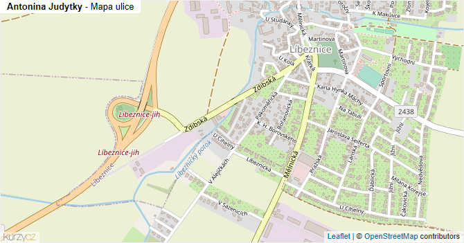 Antonína Judytky - mapa ulice