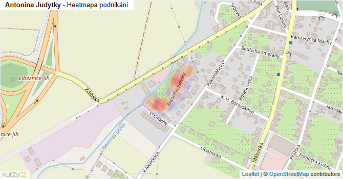 Antonína Judytky - mapa podnikání