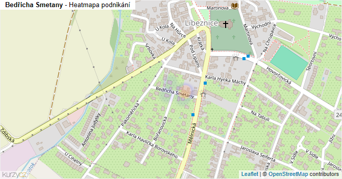 Bedřicha Smetany - mapa podnikání