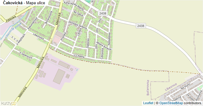 Čakovická - mapa ulice