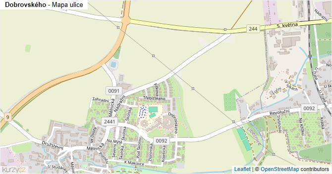 Dobrovského - mapa ulice