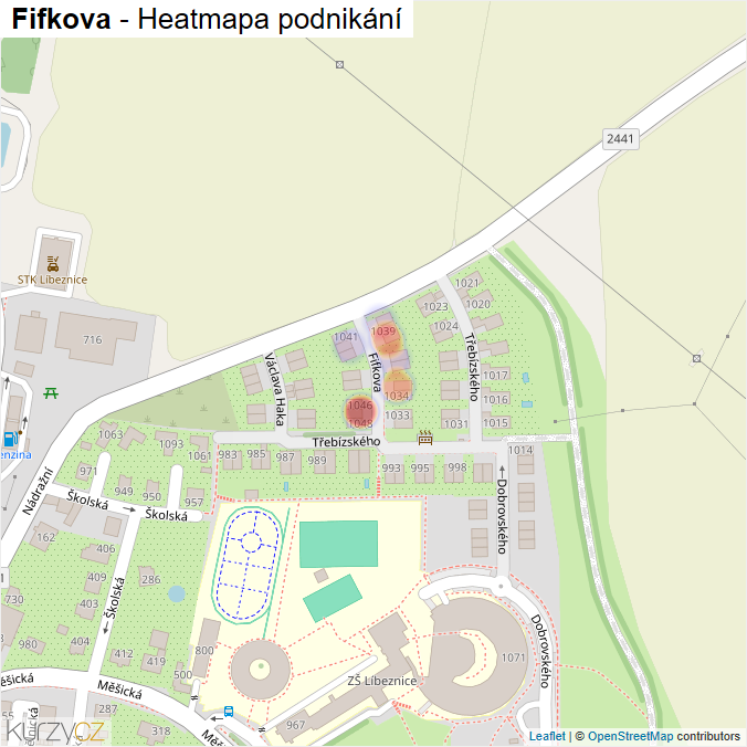 Mapa Fifkova - Firmy v ulici.