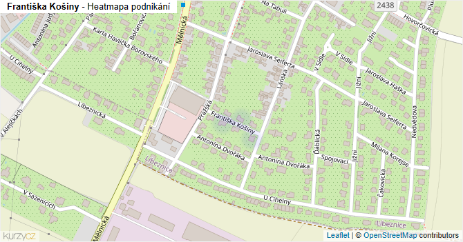 Františka Košiny - mapa podnikání