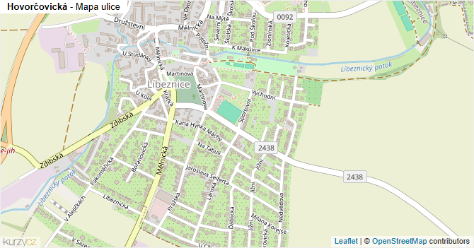 Hovorčovická - mapa ulice