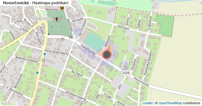 Hovorčovická - mapa podnikání