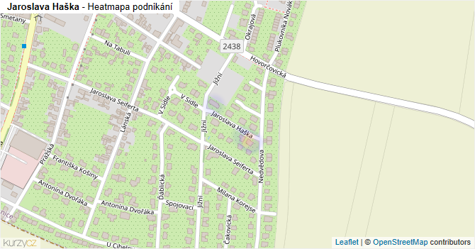 Jaroslava Haška - mapa podnikání