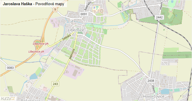 Jaroslava Haška - záplavové mapy stoleté vody