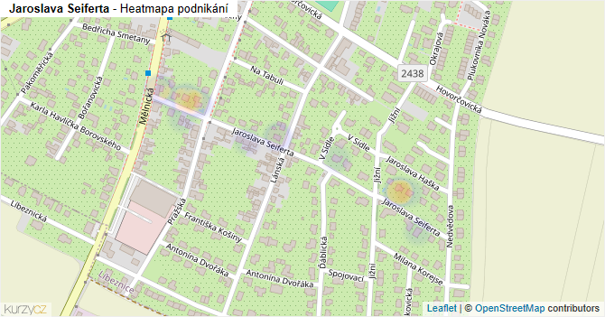 Jaroslava Seiferta - mapa podnikání